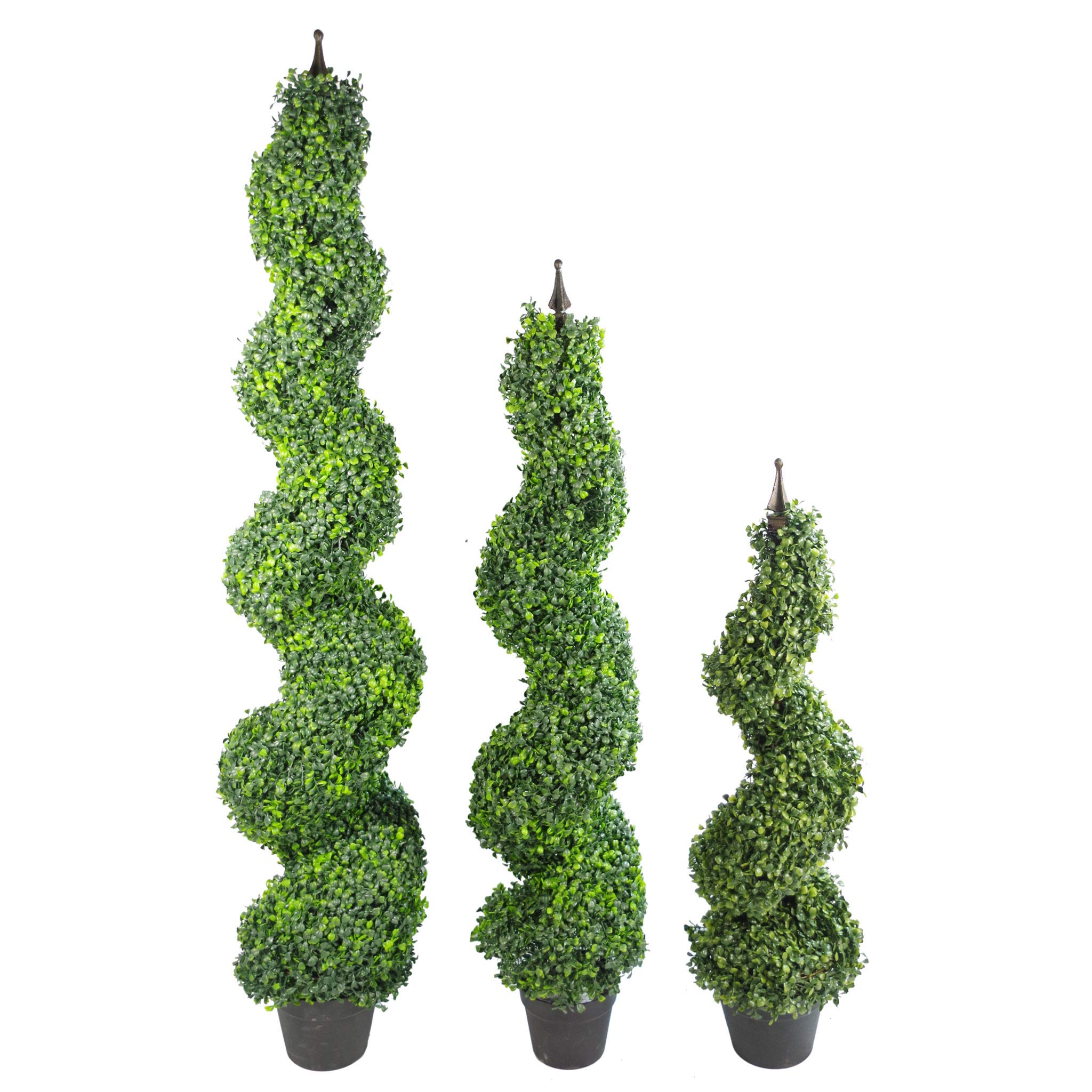Leaf LEAF-7164 - Torre artificiale in legno di bosso topiaria a spirale in metallo, design superiore, 120 cm (120 cm)
