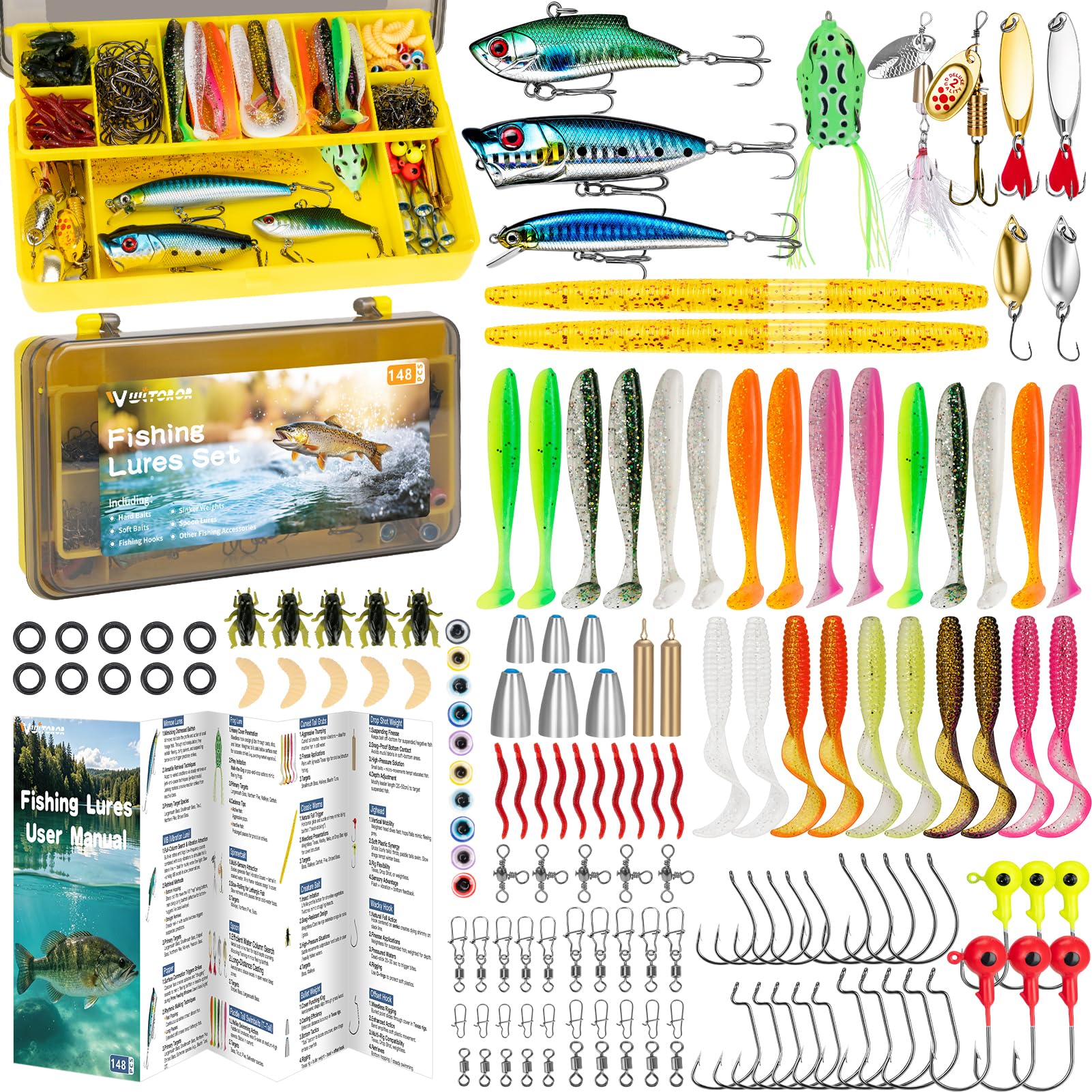 Fishing Tackle Box Kit - Bass, Trout & Walleye -8