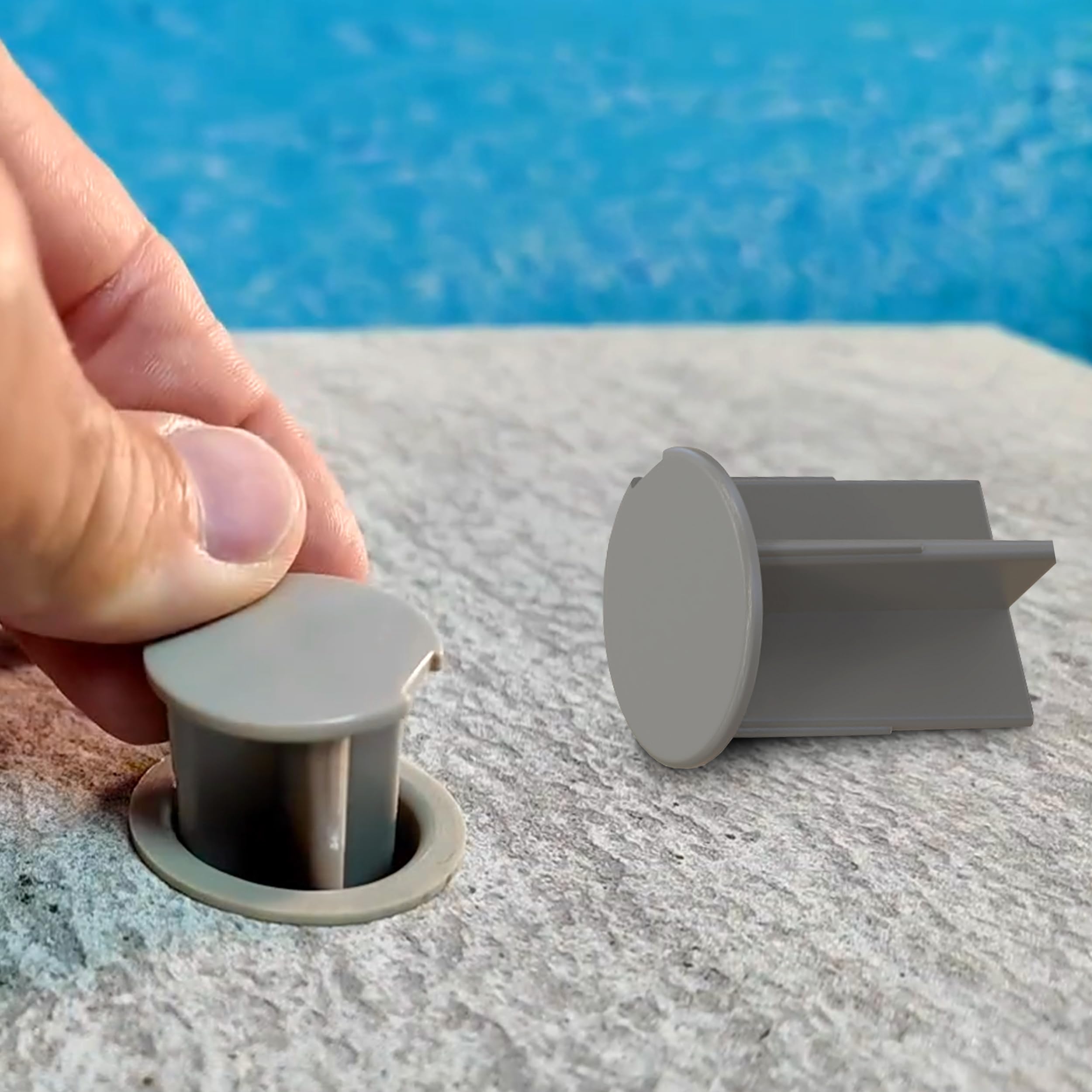 ALLSAFE Pool Fence Deck Plugs/Caps, Qty 25, for 1 Inch Poles, Putty