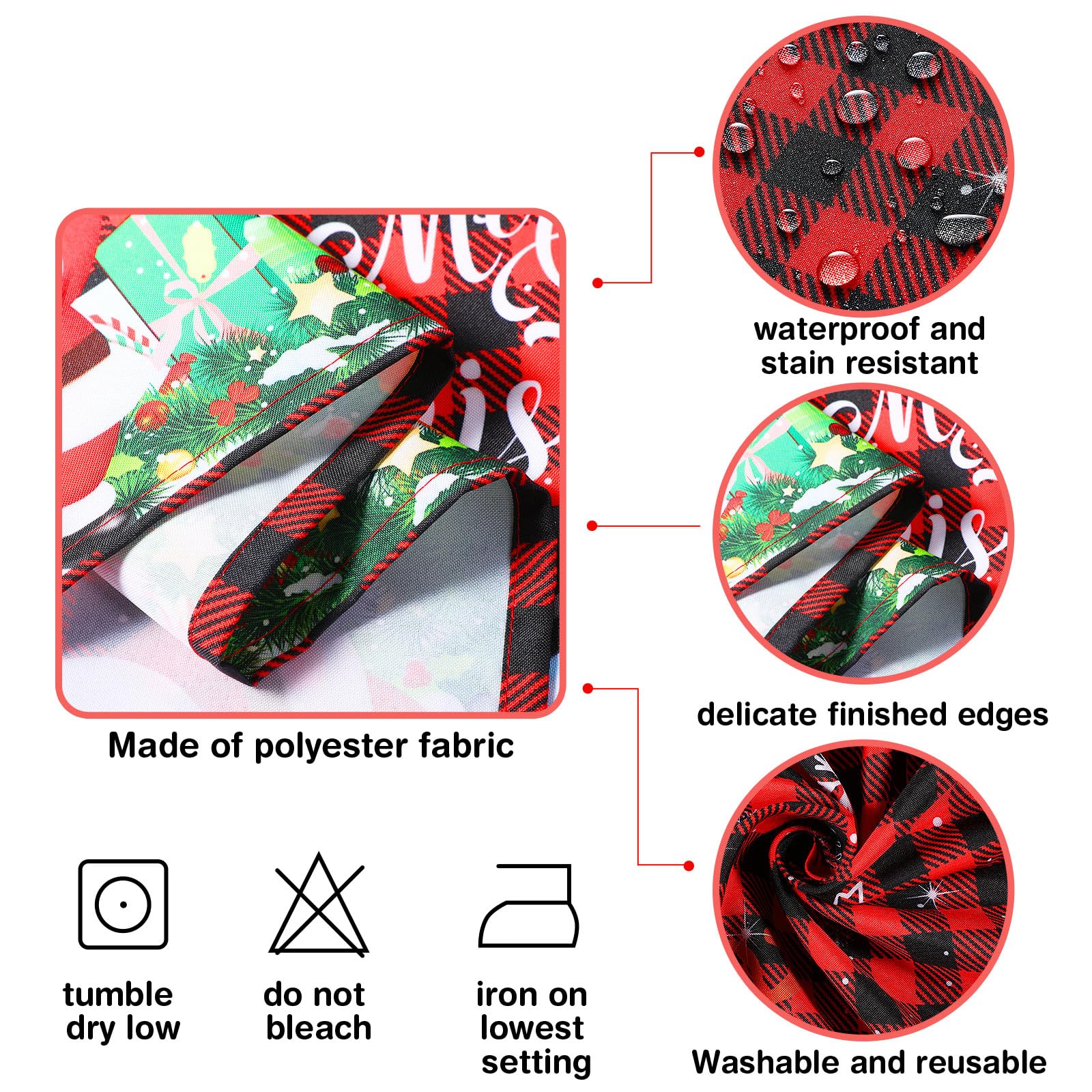 Tiamon Fabric Christmas Tablecloth Table Cover for Rectangle Table, Washable Snowman Santa Claus Cover Decorations for Xmas Winter Holiday Party Supplies(52 x 70 Inch)