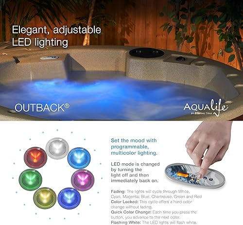 Miniatura 10 de AquaLife Outback™ - Bañera de hidromasaje sin tumbona para 5-6 personas con iluminación LED y cubierta aislada Gris (Gray