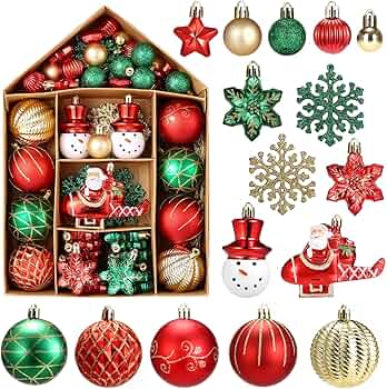 Amazon.co.jp: LEMESO クリスマスツリー オーナメント ボール 70個