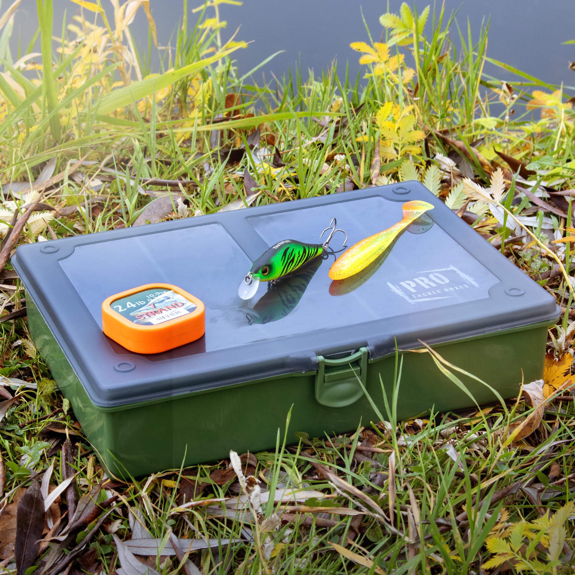 Pro Tackle Karpfen Tackle Box - Grüne Sortierbox, Halbtransparent, Aus Recyceltem Material