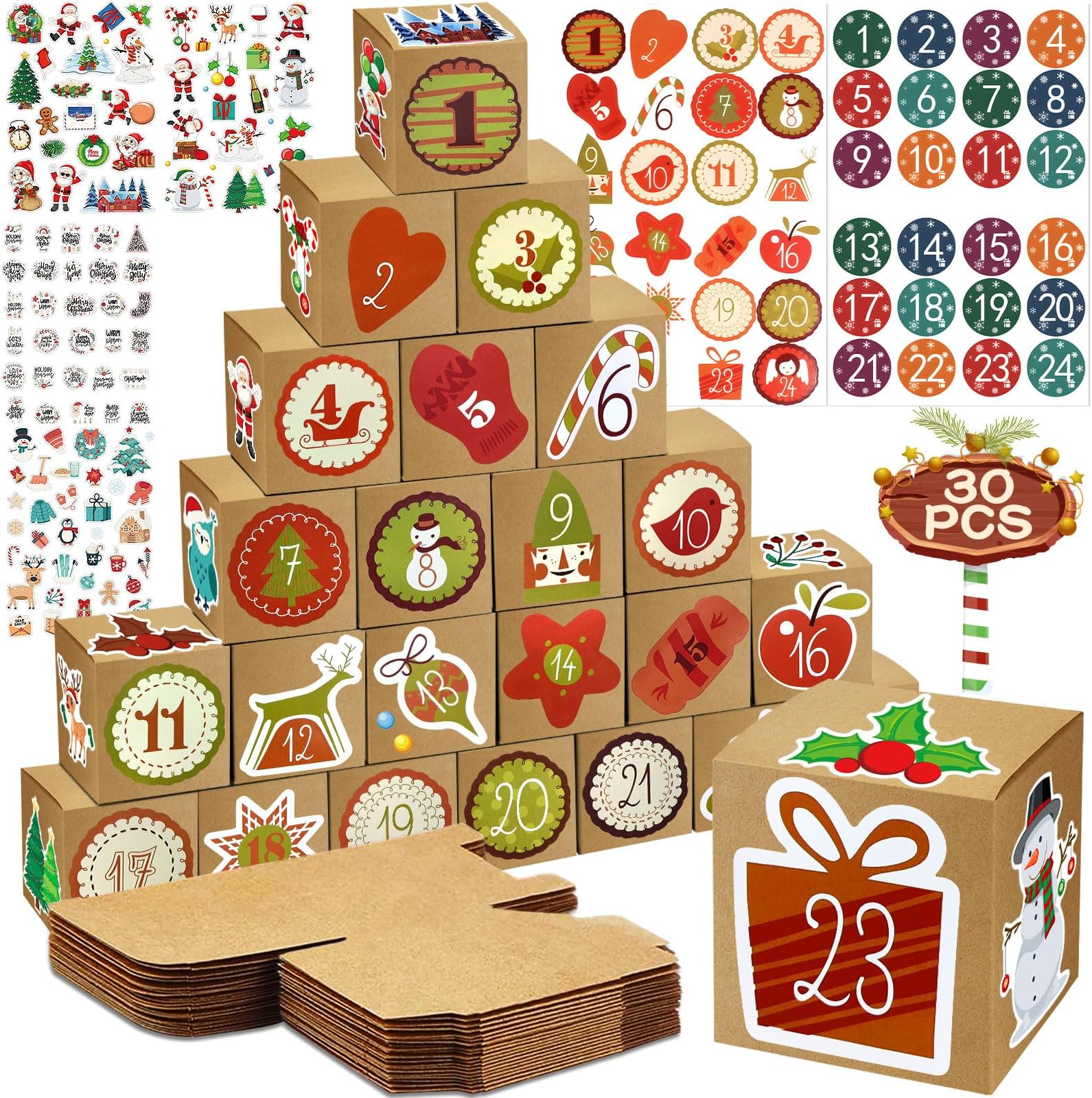 Kit Calendrier de l'Avent - 24 Cubes à Décorer - Graine Creative