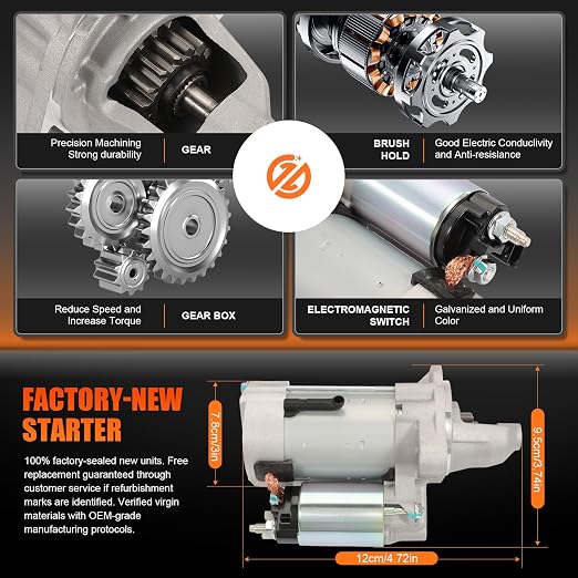 19259 Starter Motor Fits for Equinox 2018-2020 Impala 2015-2019 Malibu 2014-2015 Traverse 2018-2019 Acadia 2017-2021 Envision 2016-2020 – L4 2.0L/2.5L, V6 3.6L-1.2KW 15-Teeth Replaces 12642699 miniatura 3