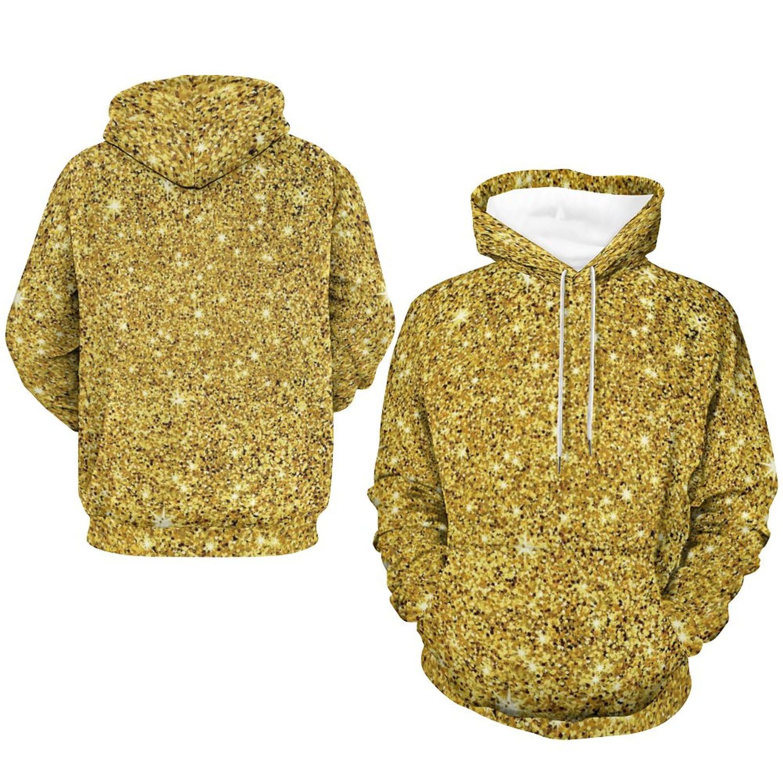UMENG Unisex Hoodie Paillette Gold Kapuzenpullover Drawstring Pullover Hoody Sweatshirt Für Herren Damen S