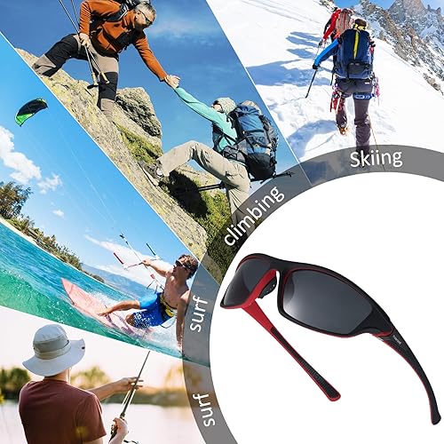 Miniatura 7 de TOODOO 4 pares de lentes de sol polarizados para hombre con protección UV, gafas de conducción deportivas para actividades al aire libre