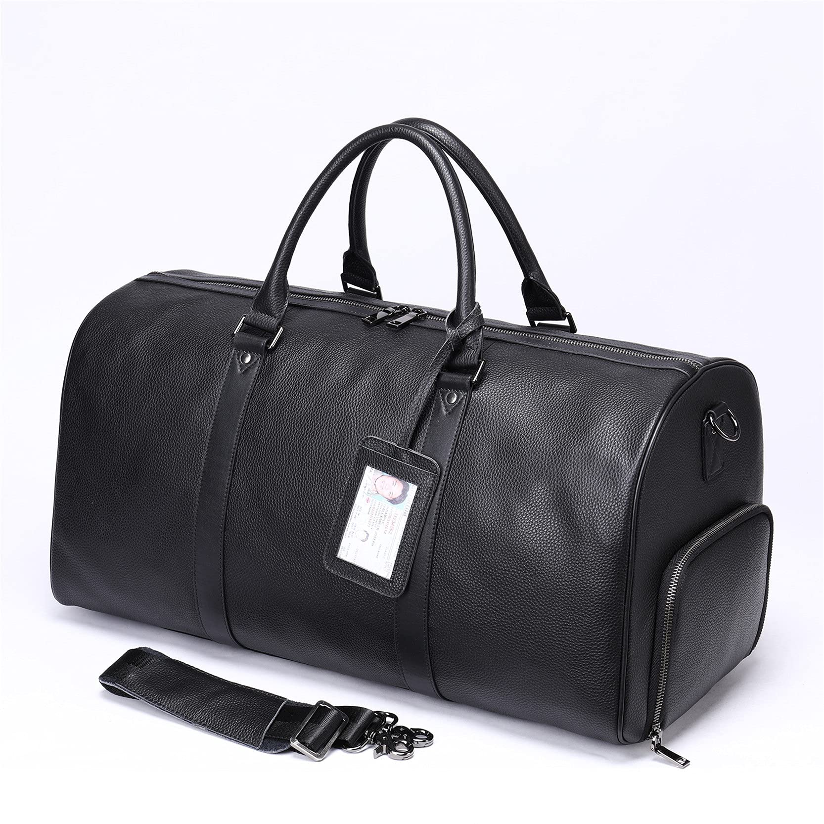 INVODA Borsone Da Viaggio Pieghevole In Nylon 45x32x14 Cm - Bagaglio A Mano Per Spirit/Frontier, Con Passante Per Valigia, Tasca Porta Passaporto, Verde, Si Ripiega A 19x17 Cm