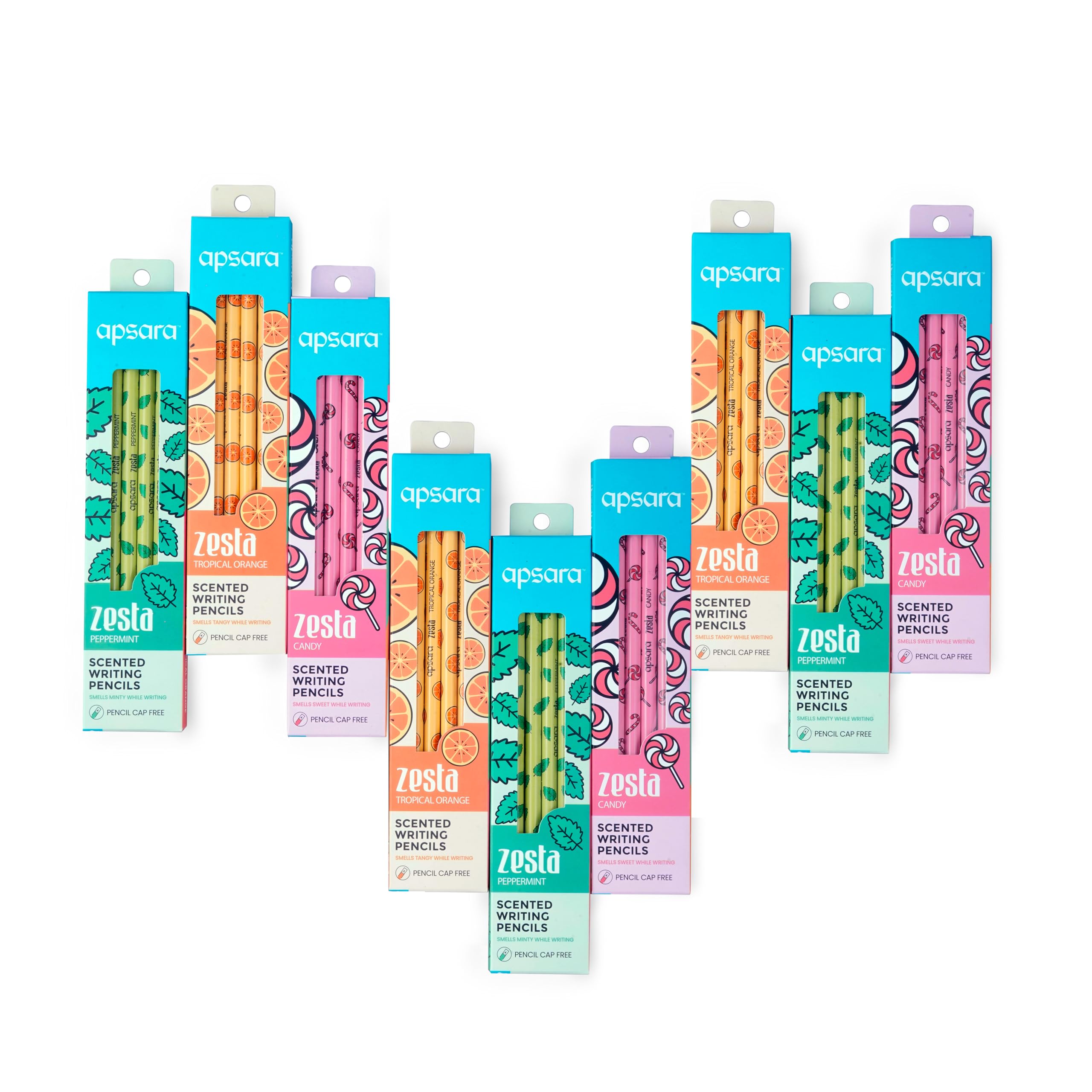 Apsara Zesta Scented 6 Pencils Pack(Topical Orange, Candy, PepperMint) (9 Boxes) (B0D66XJH4Z) Amazon Price History, Amazon Price Tracker