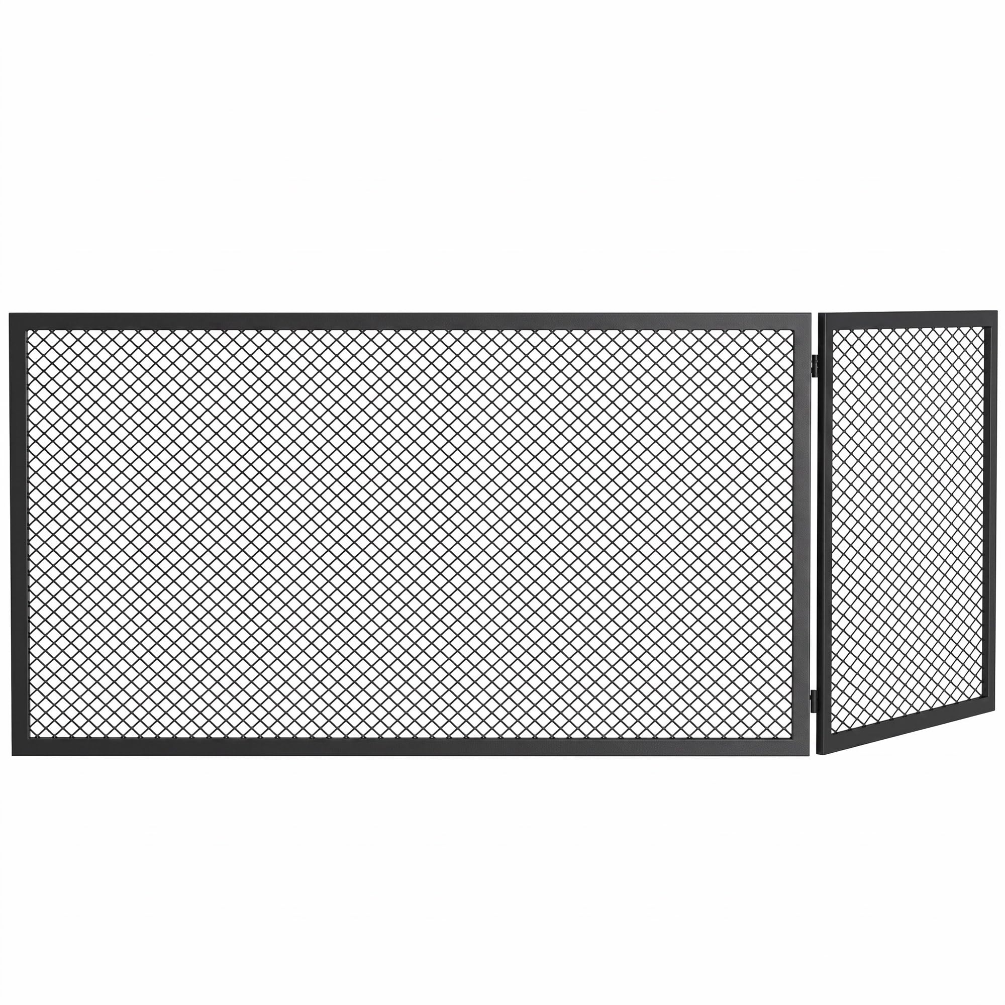 HOMCOM Kaminschutzgitter, Faltbarer Funkenschutz aus Metall, 141 x 50 cm