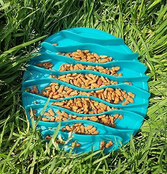 Pets Empire Dog Bowls Slow Feed Bowl Interactive Feeder Mat Bloat Stop Non Toxic Eco-Friendly Durable Rubber for Pet 1 Piece - Color May Vary