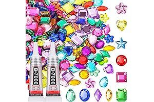 anezus 400Pcs DIY Flat Back Rhinestones/Gems for Crafts with 2 Pack B7000 Jewelry Glue