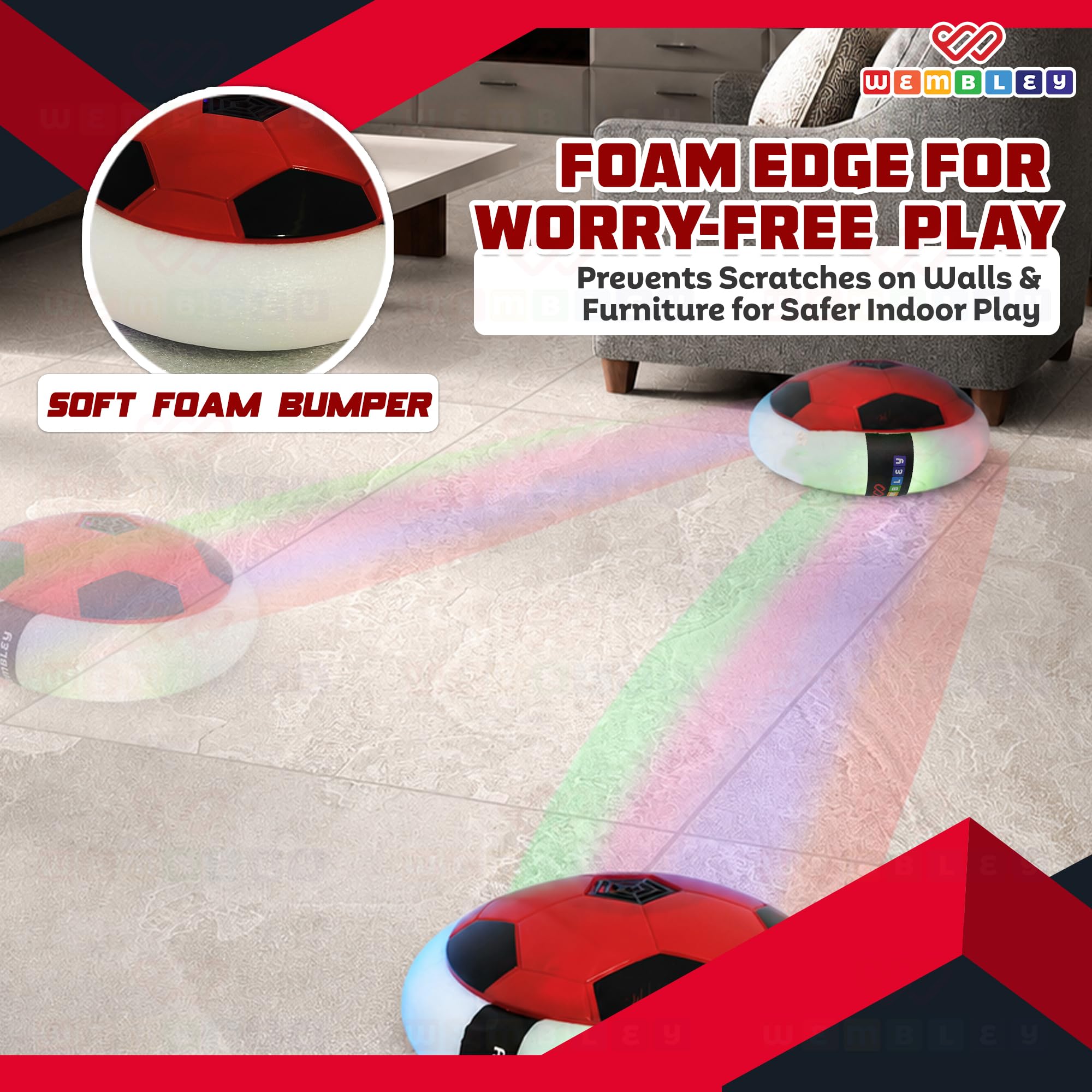 Wembley Hover Football - LED Lights & Rechargeable Fun -3 Wembley Hover Football - LED Lights & Rechargeable Fun -3
