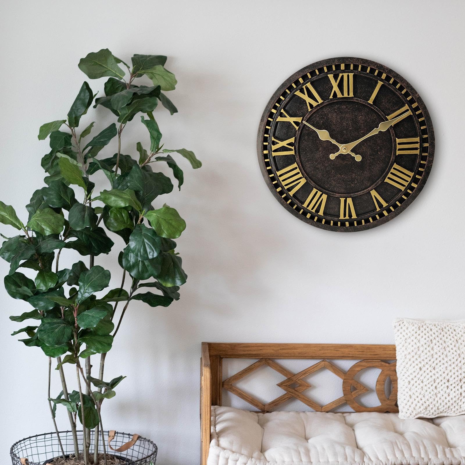 Orologio Da Esterno Rotondo Da Appendere, Impermeabile, per Cucina, Ufficio, Casa, Bagno, Patio, Garage, 30 Cm, Stile Vintage, Ideale Come Regalo per