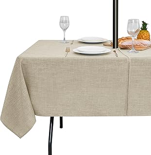 LUSHVIDA Outdoor Tablecloth with Umbrella Hole - Patio Table Cloth Zippe...