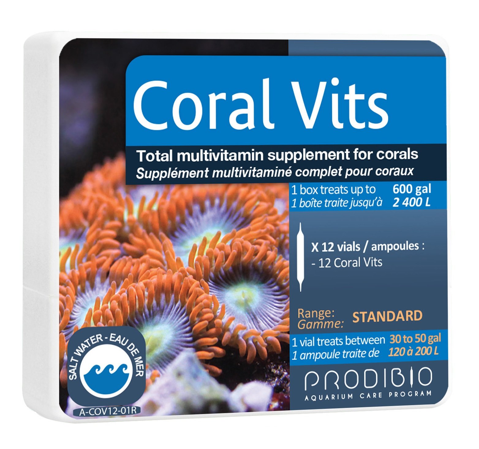 Coral Vits, Multi-Vitamin Reef Supplement, Saltwater, 12/1mL vials, 30 gal and up