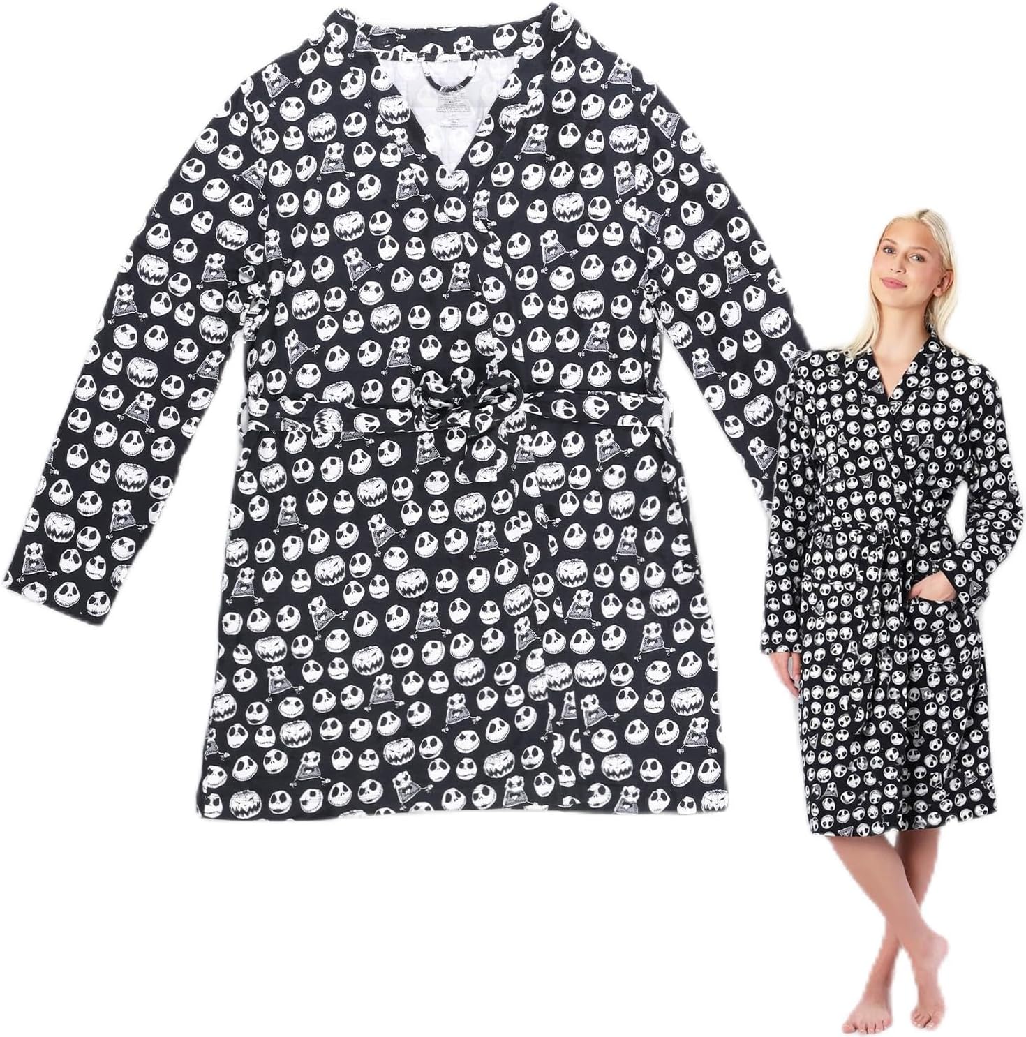 Nightmare Before Christmas Jack Skellington Bath Robe for Women Bundle M/L
