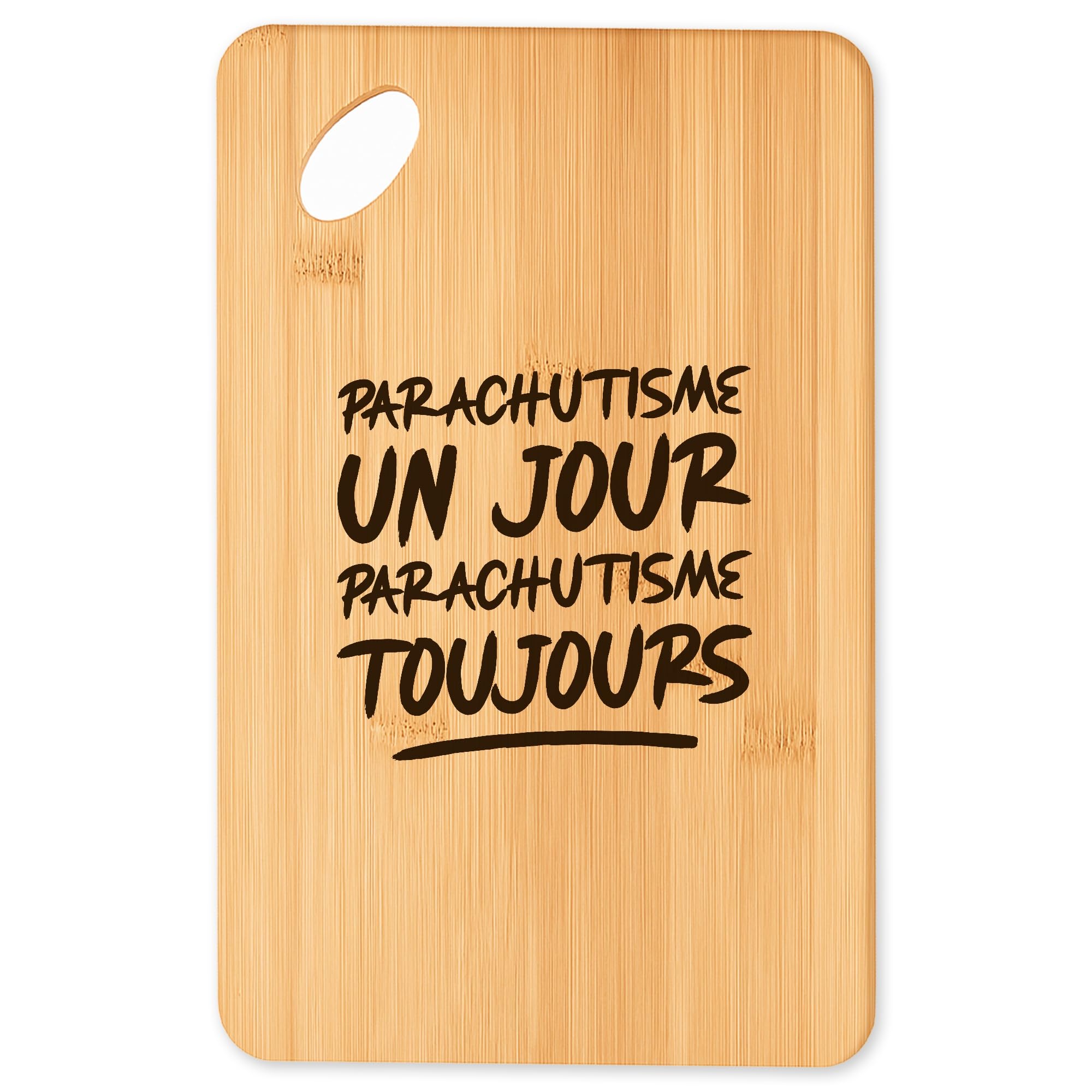 Planche à découper Parachutisme en bambou pour apéro et cuisine