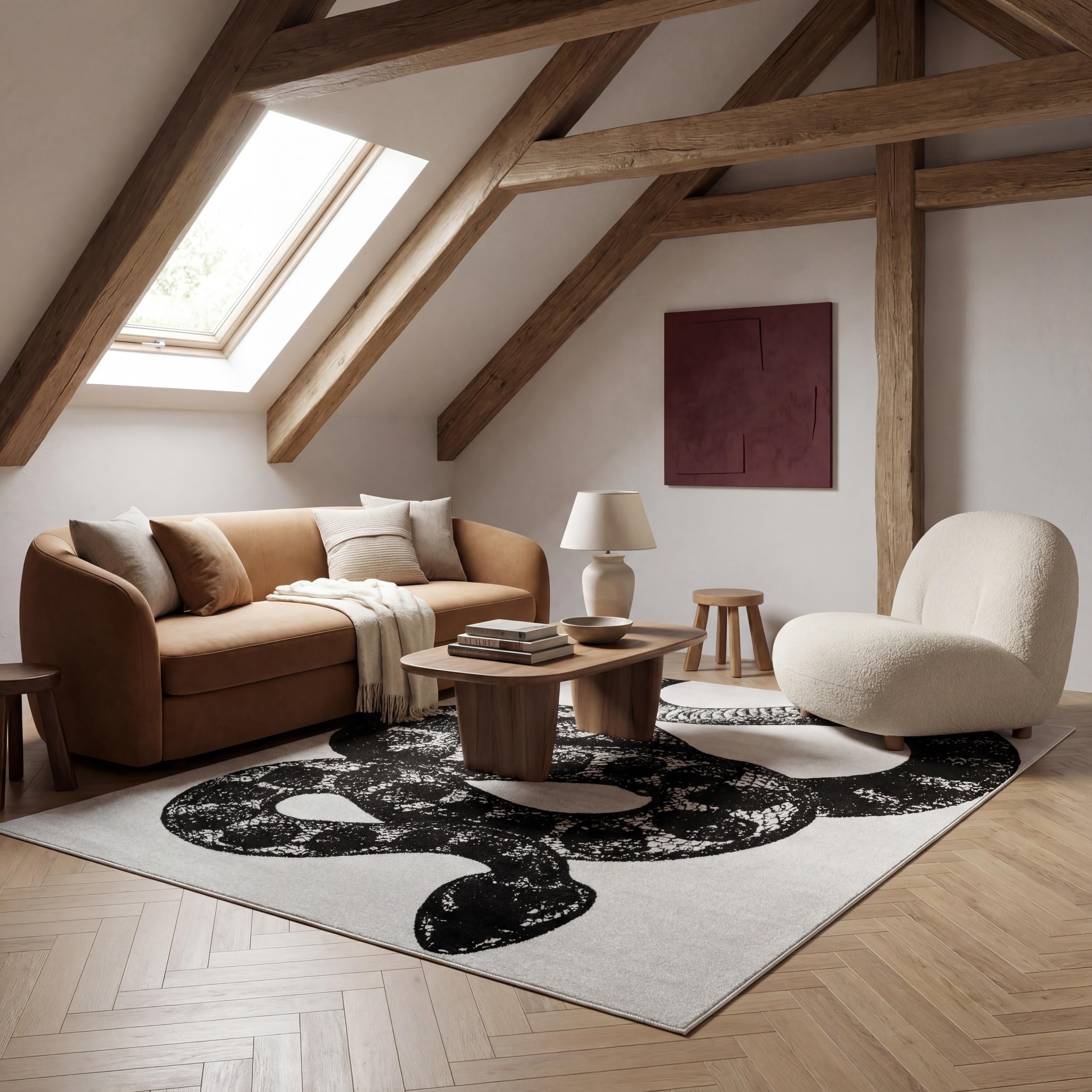 Amazon.com: nuLOOM 5x8 Thomas Paul Serpent Area Rug, Black & Off