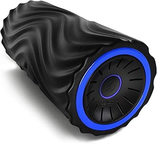 Zyllion Rechargeable Vibrating Foam Roller with 4 Speeds - Cordless Electric Deep Tissue Massager for Muscle Pain Relief, ...