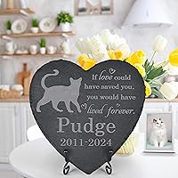 Vista 3 de Estatua de jardín de piedra conmemorativa para gatos, regalos conmemorativos para gatos, lápida de gato, regalo de pérdida de gato, pérdida de gato