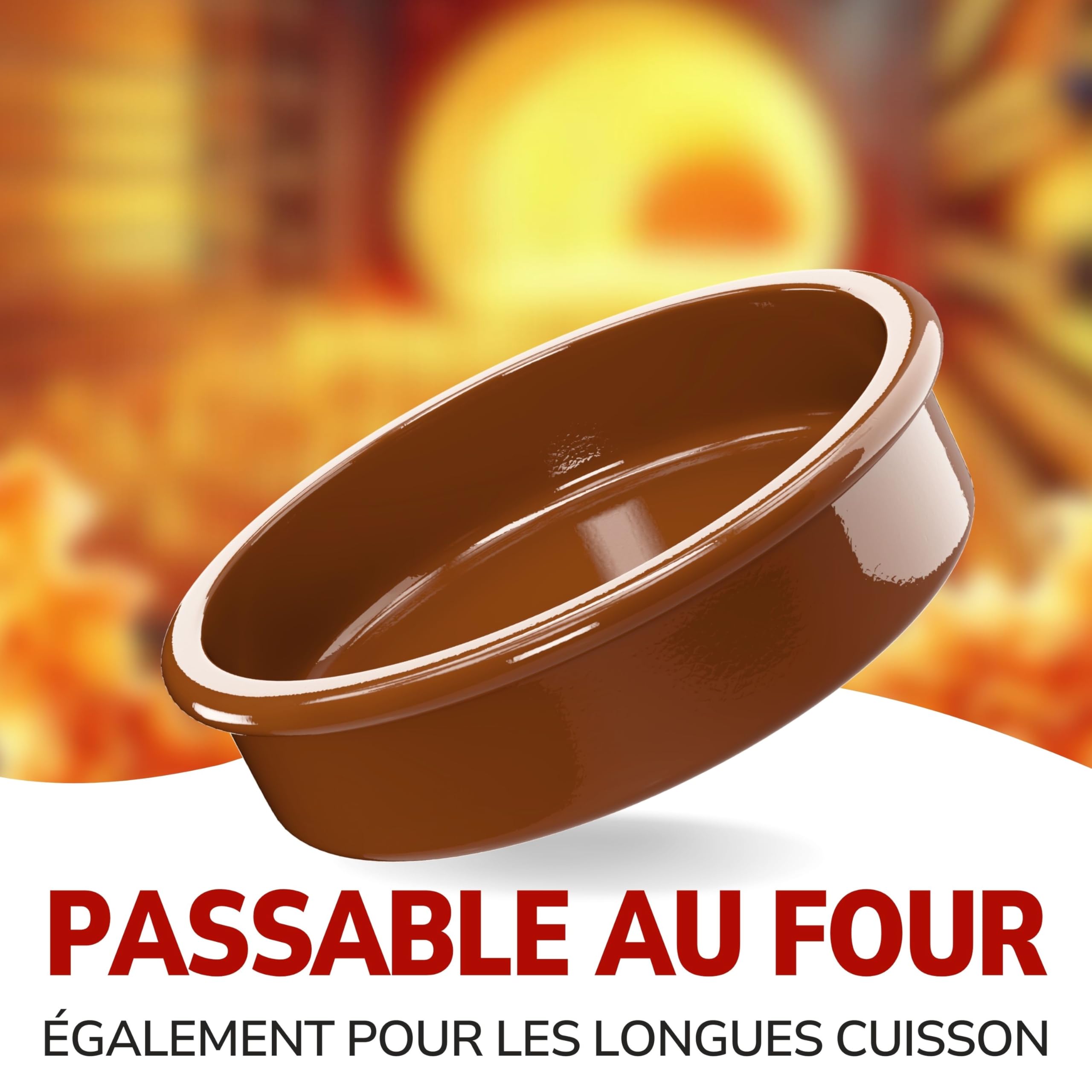 ToCi Lot de 12 bols à tapas, à Cazuela, à gratin, à dessert, en terre cuite, 175 ml, diamètre : 11,5 cm, barquettes méditerranéennes, traditionnelles, d'Espagne, marron