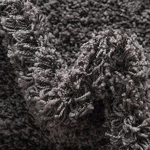 Miniatura 8 de Unique Loom Solid Shag Collection - Alfombra de área (7' 10" x 10' ovalada, gris grafito)