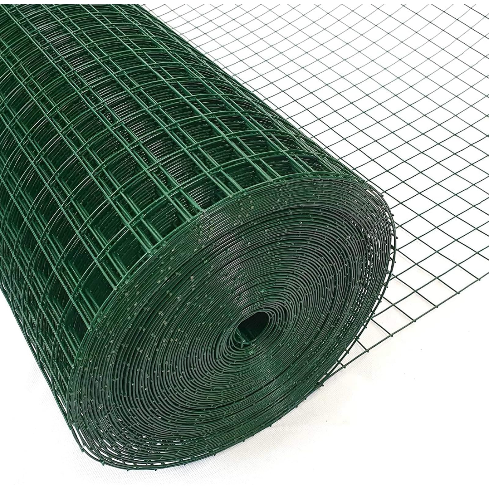 Rete Plasticata Elettrosaldata Zincata Metallica Verde, Rotolo 25 mt, Recinzione Rigida Recinto Protezione Plastificata Giardino Balcone Terrazzo, Vari Formati (Verde, h 50 cm)