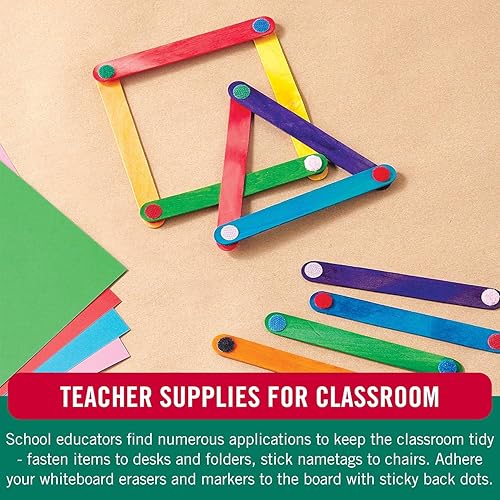 Vista 12 de VELCRO Brand Puntos con adhesivo Círculos redondos de velcro con parte trasera adhesiva 5/8 pulgadas, paquete de 80 Artes y manualidades