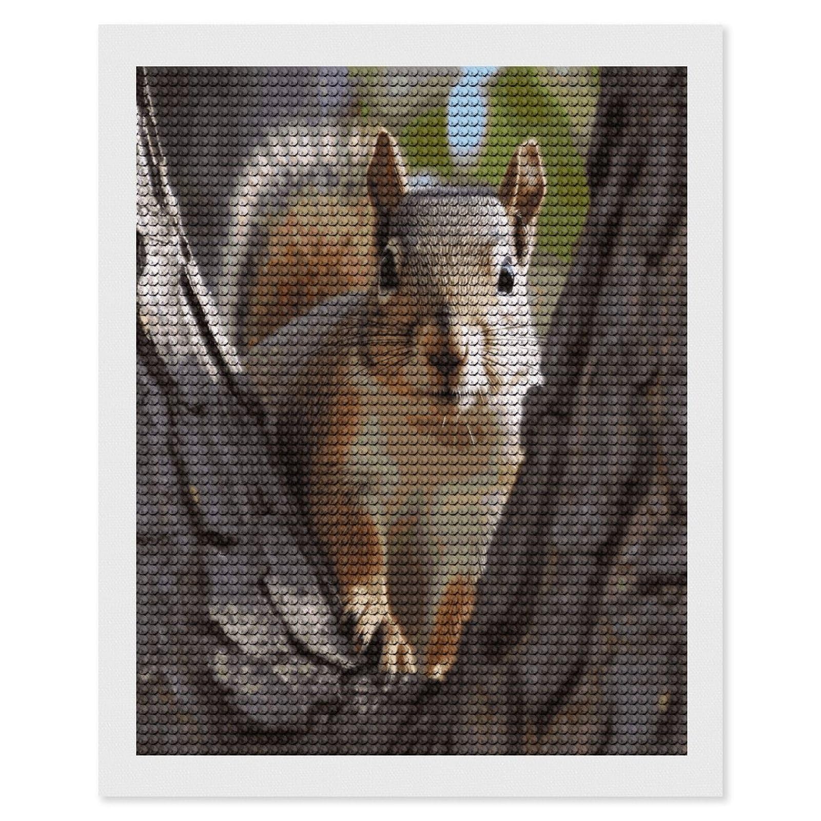 FekiLoot Squirrel in The Tree Diamond Painting Kits for Beginners DIY Diamond Art Kits for Adults Full Drill Round Diamond Dot Gem Art Painting Fun DIY Crafts for Home Kitchen Wall Decor Gift 16"x20"
