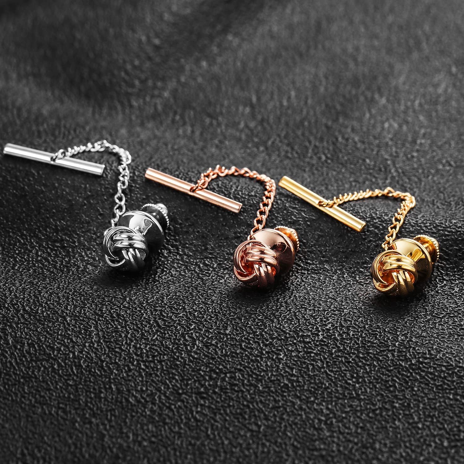 HAWSON Chain Men's Black tie Nails-Interesting Type, Silver and Gold and Rose Gold Multiple Color Options