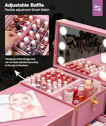 Miniatura 3 de Mesa de manicura rodante estación de maquillaje con altavoz Bluetooth, escritorio de uñas portátil para enseñar uñas, carrito organizador de