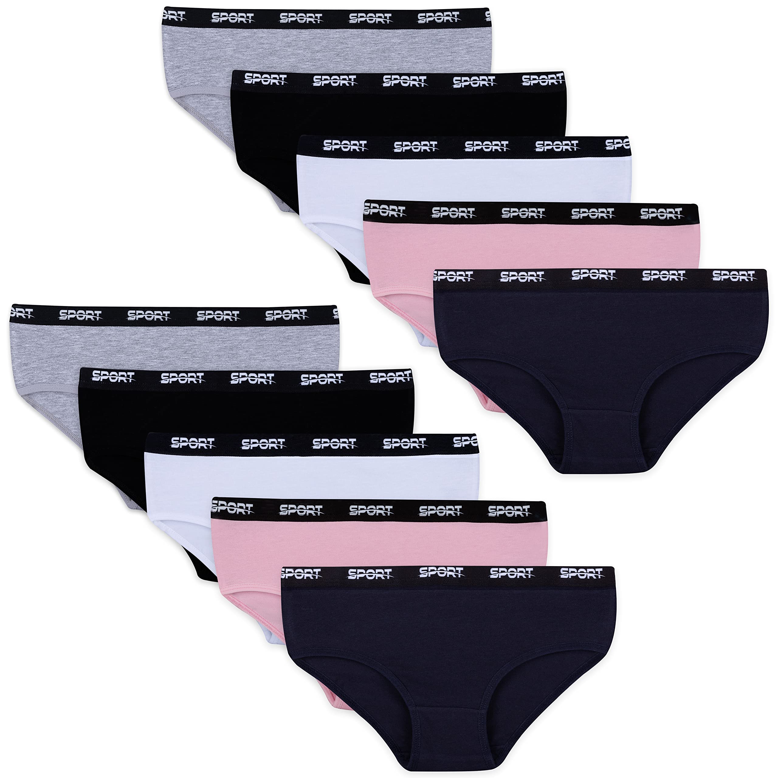 LOREZA ® 10 Culottes pour Filles Enfants en Coton différents Motifs - Tailles 2 à 15 Ans