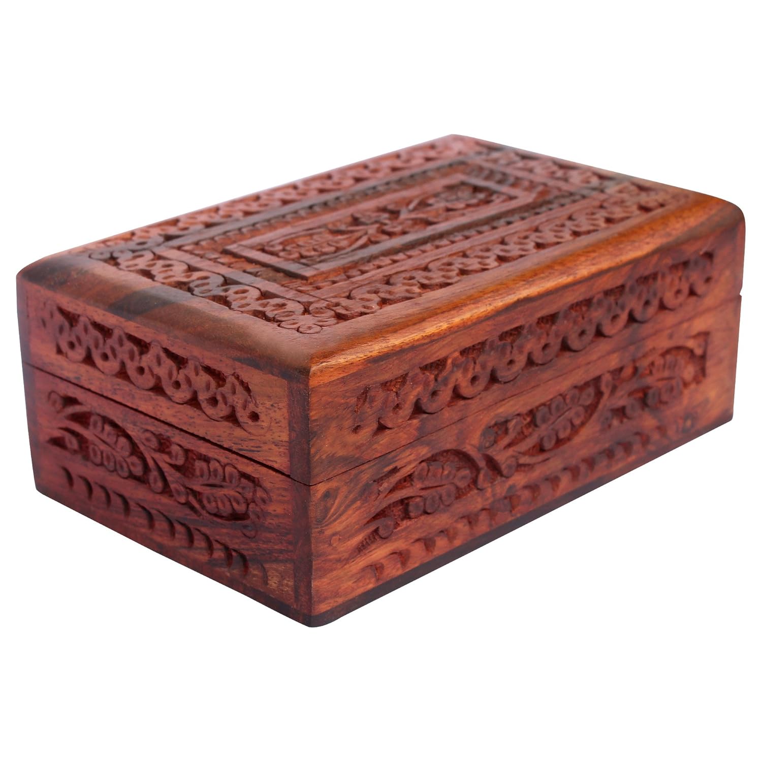 ITOS365 Wooden Jewellery Box for Women – With Intricate Carvings | Handmade Jewellery Storage Ogranizer with Multiple Compartments & Carvings | Birthday & Aniversary Gift – 6 Inches ITOS365 Wooden Jewellery Box for Women – With Intricate Carvings | Handmade Jewellery Storage Ogranizer with Multiple Compartments & Carvings | Birthday & Aniversary Gift – 6 Inches