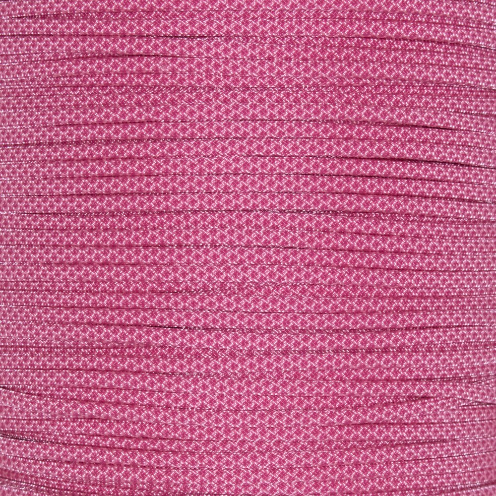 Paracord Planet 20 Foot Hanks of 550 Type III 7 Strand Paracord (Rose Pink w/Fuchsia Diamonds 20 Feet)