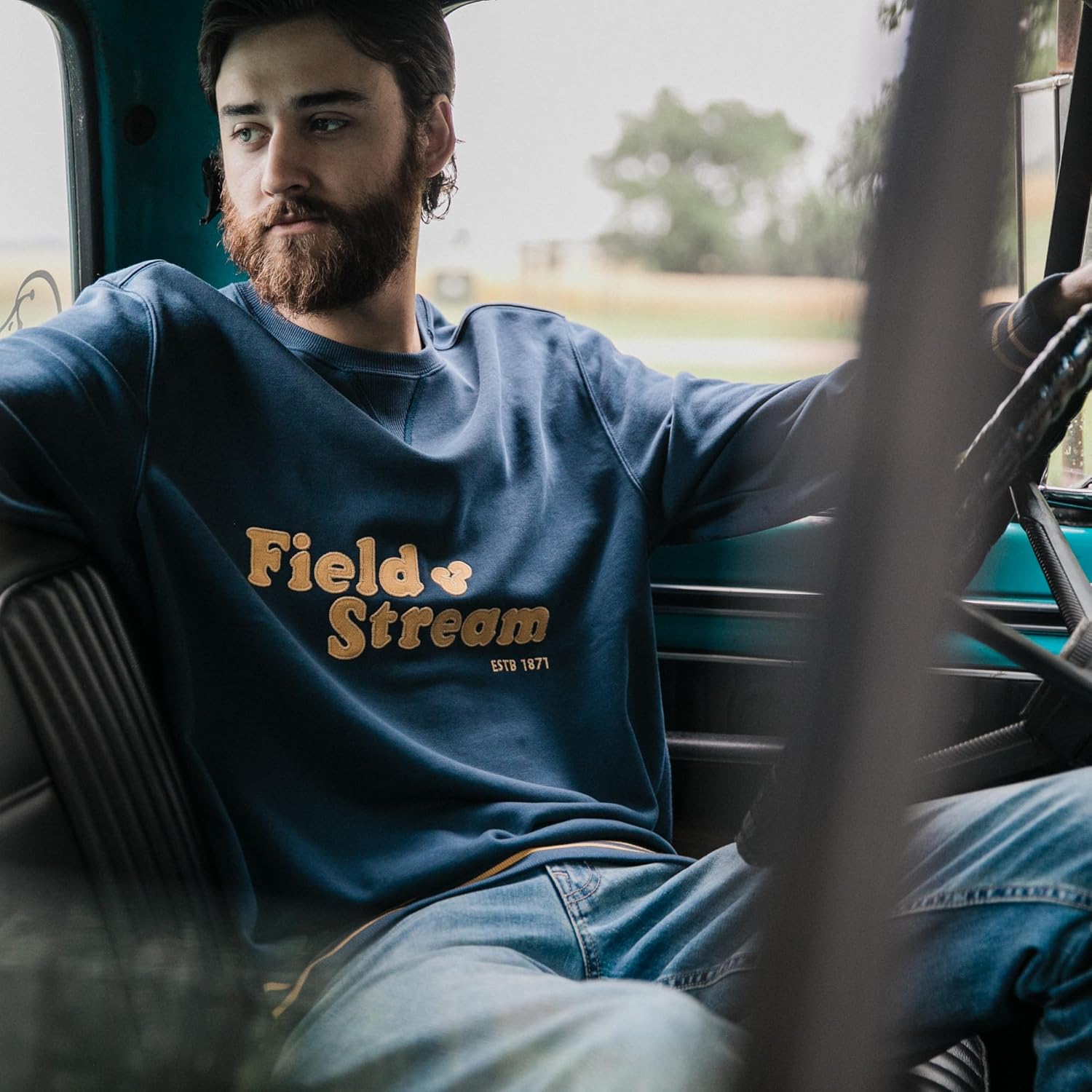 Field & Stream Tackle Twill Lightweight French Terry Applique Crewneck - Image 4