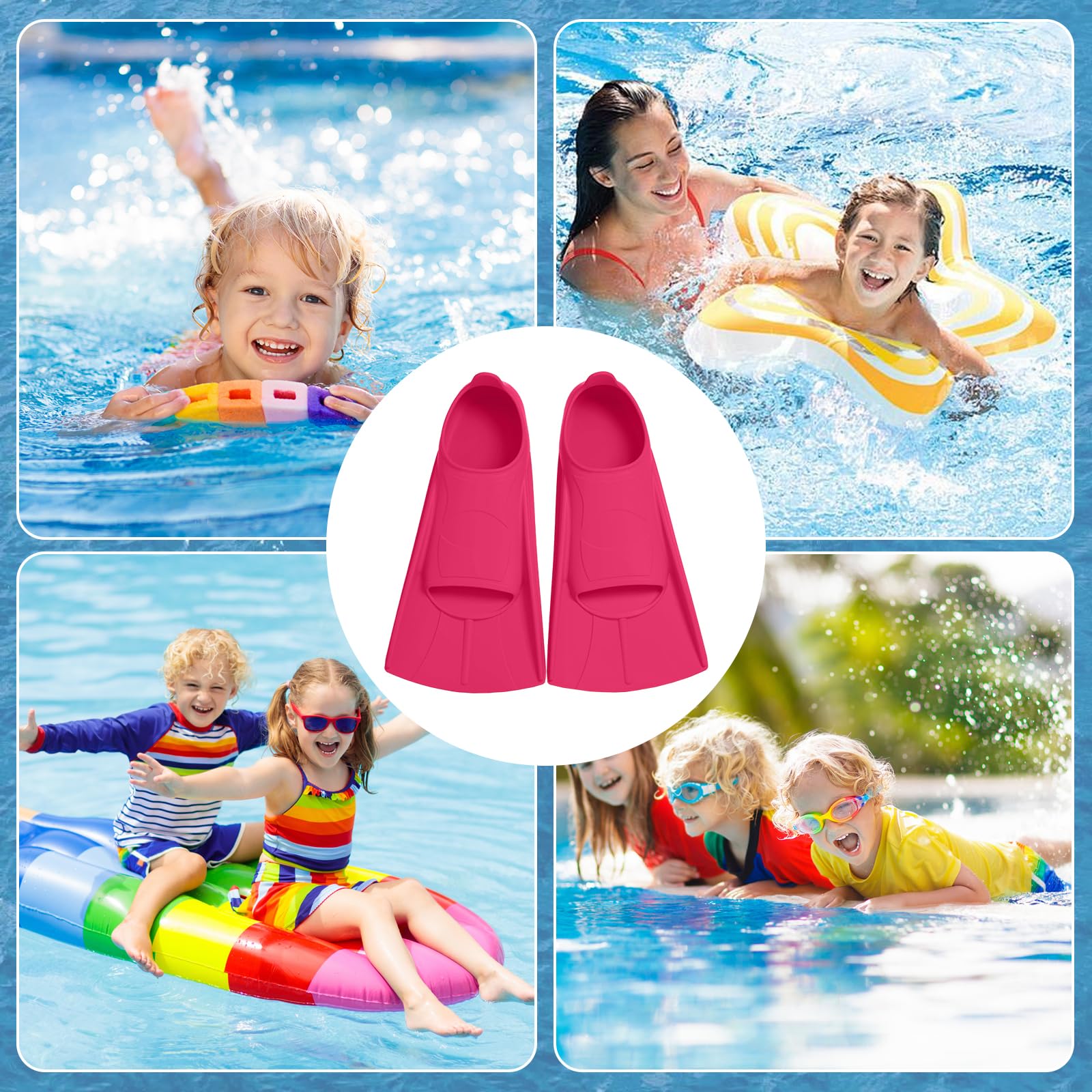 Pinne da nuoto per bambini, pinne corte per bambini, pinne da snorkeling, pinne corte per immersioni subacquee, per principianti