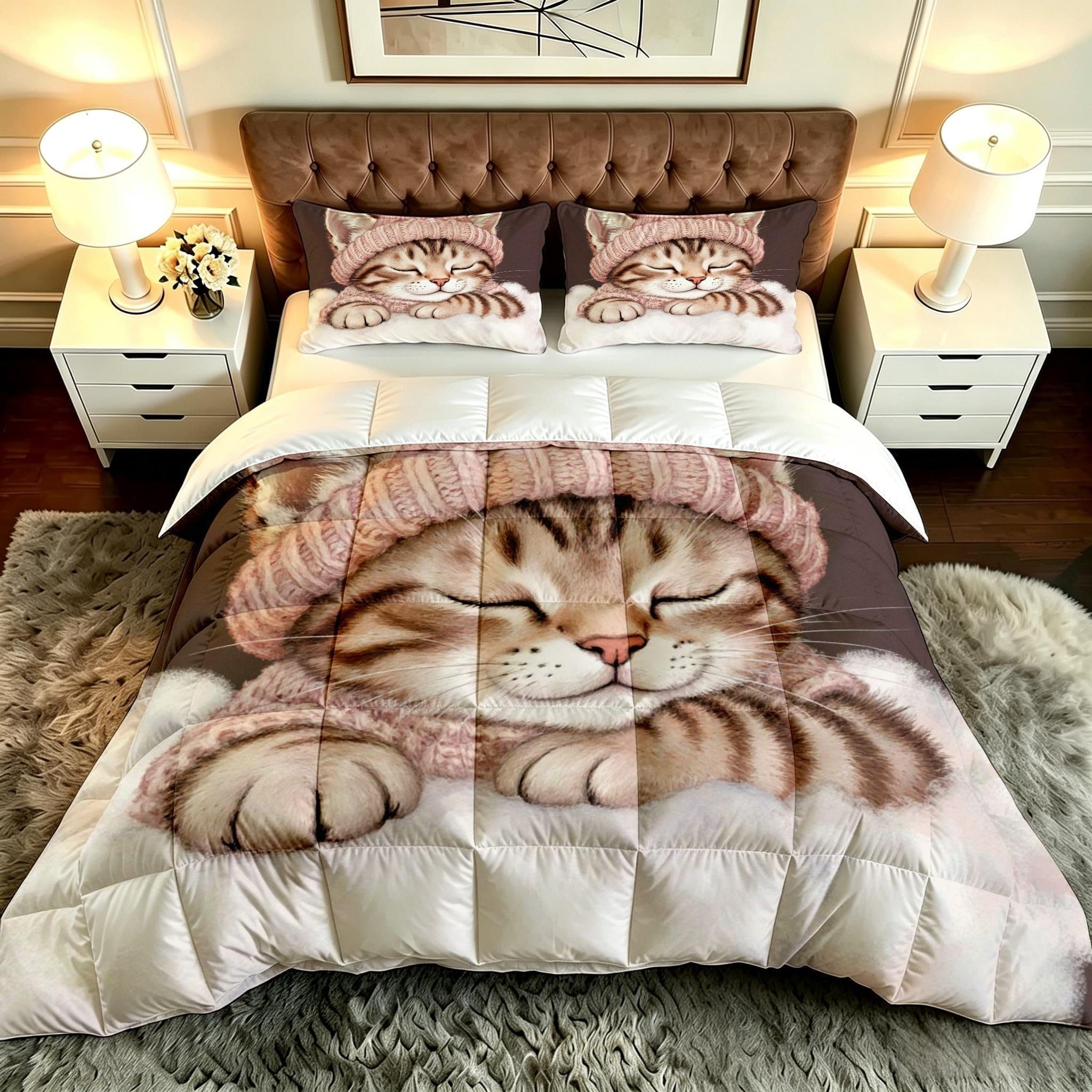 Grandi Dimensioni Piumino 260x240 Gatto Di Nuvola con 2 Federe-A151