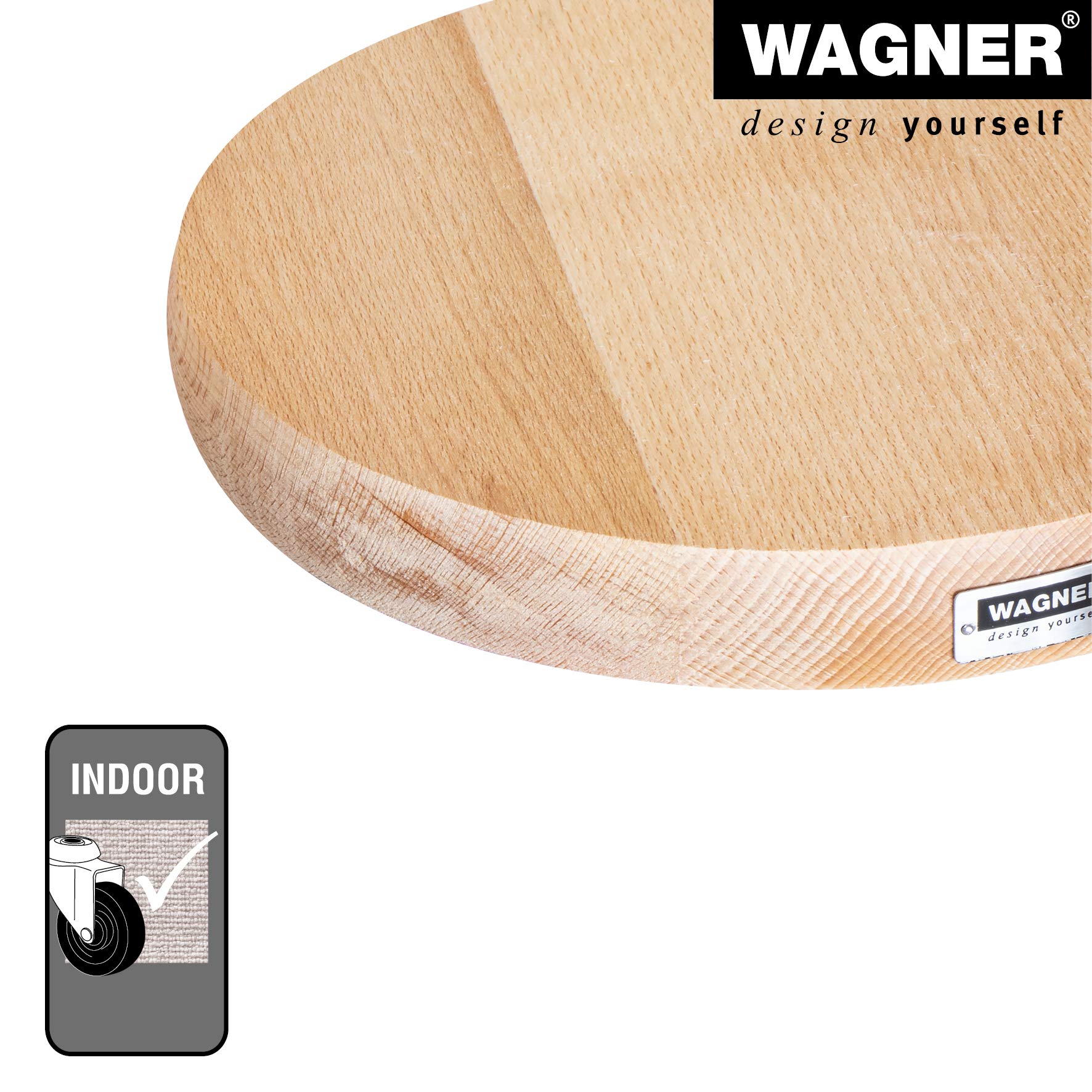 WAGNER wózek do roślin litych o średnicy 25 x 5 cm I wózek do sadzenia do użytku wewnętrznego, buk naturalny I wózek kwiatowy wykonany z litego drewna FSC® I drewniany wałek kubełkowy I nośność 100 kg I Wyprodukowano w UE - 20027101