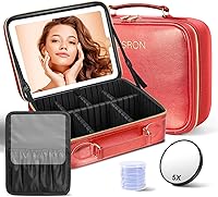 Vista 16 de JUSRON Bolsa Organizadora Portátil para Maquillaje con Divisores Ajustables, Soporte para Brochas de Maquillaje, M