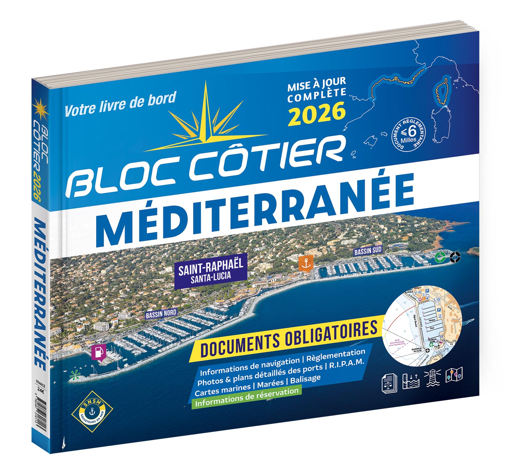 Bloc Côtier 2026 - Méditerranée, Guide nautique du plaisancier, cartographie marine et plans de port