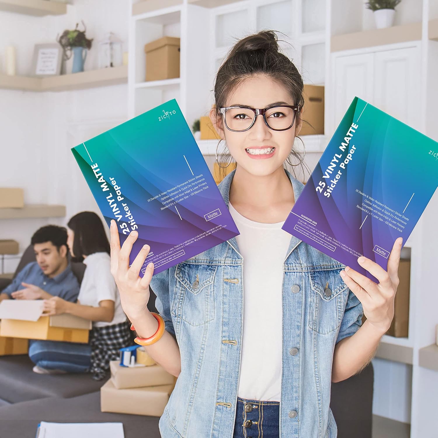 Premium Printable Vinyl Sticker Paper - 25 Matte Sheets of Waterproof White Decal Paper - Perfect for Your Inkjet Or Laser Printer And Compatible with Cricut Cutting Machines : Office Products