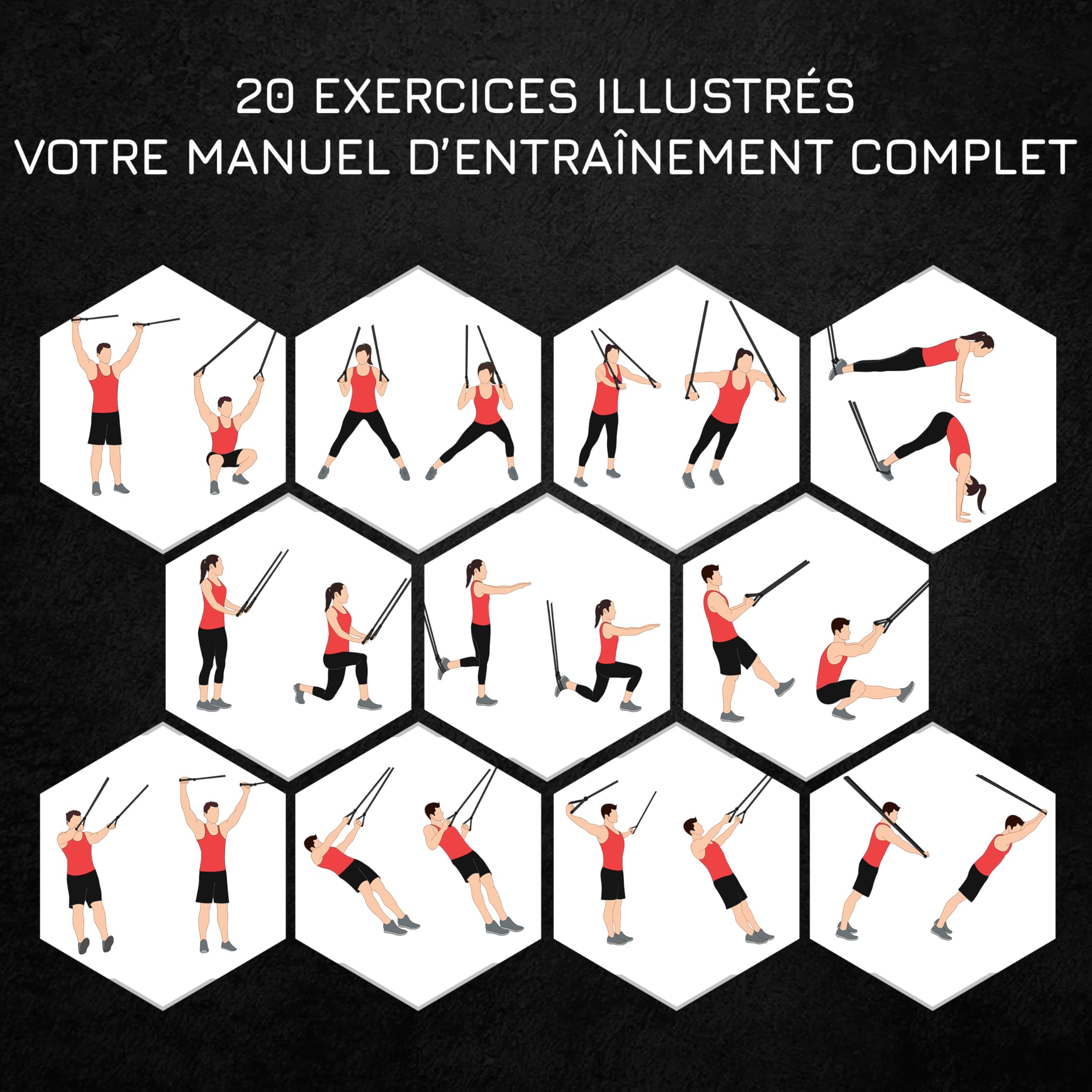 Breaking Limits Sangle de Suspension - Sangle Musculation - Sport Kit Musculation Maison - Sangles Trainer - Accessoires Homme et Femme