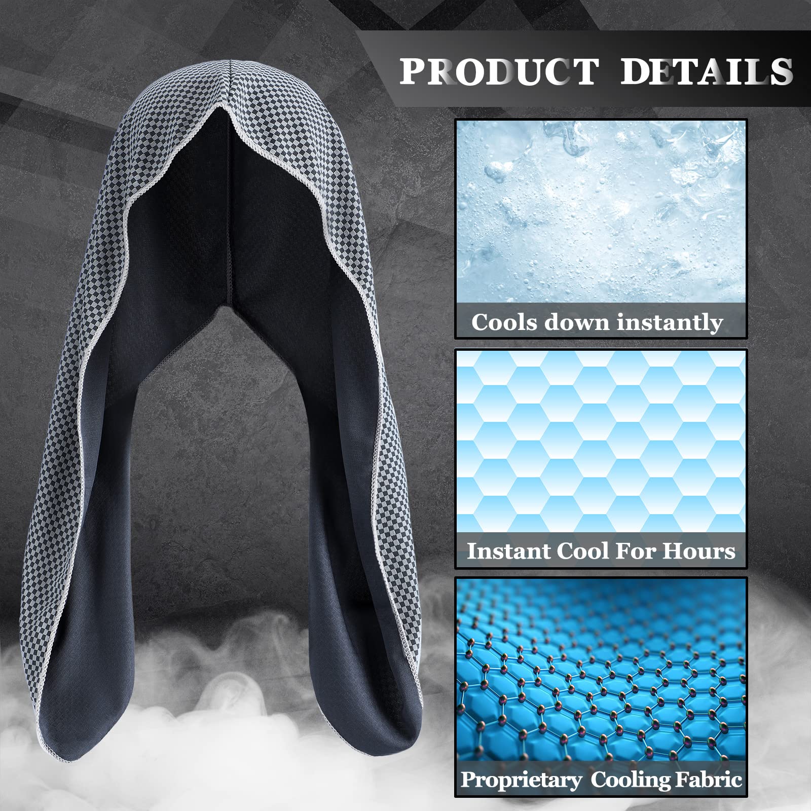 Hercicy 4 Pack Cooling Hoodie Towels Breathable Sport Neck and Face Towels for Men Women Head Wrap Yoga Gym Sports(Black)