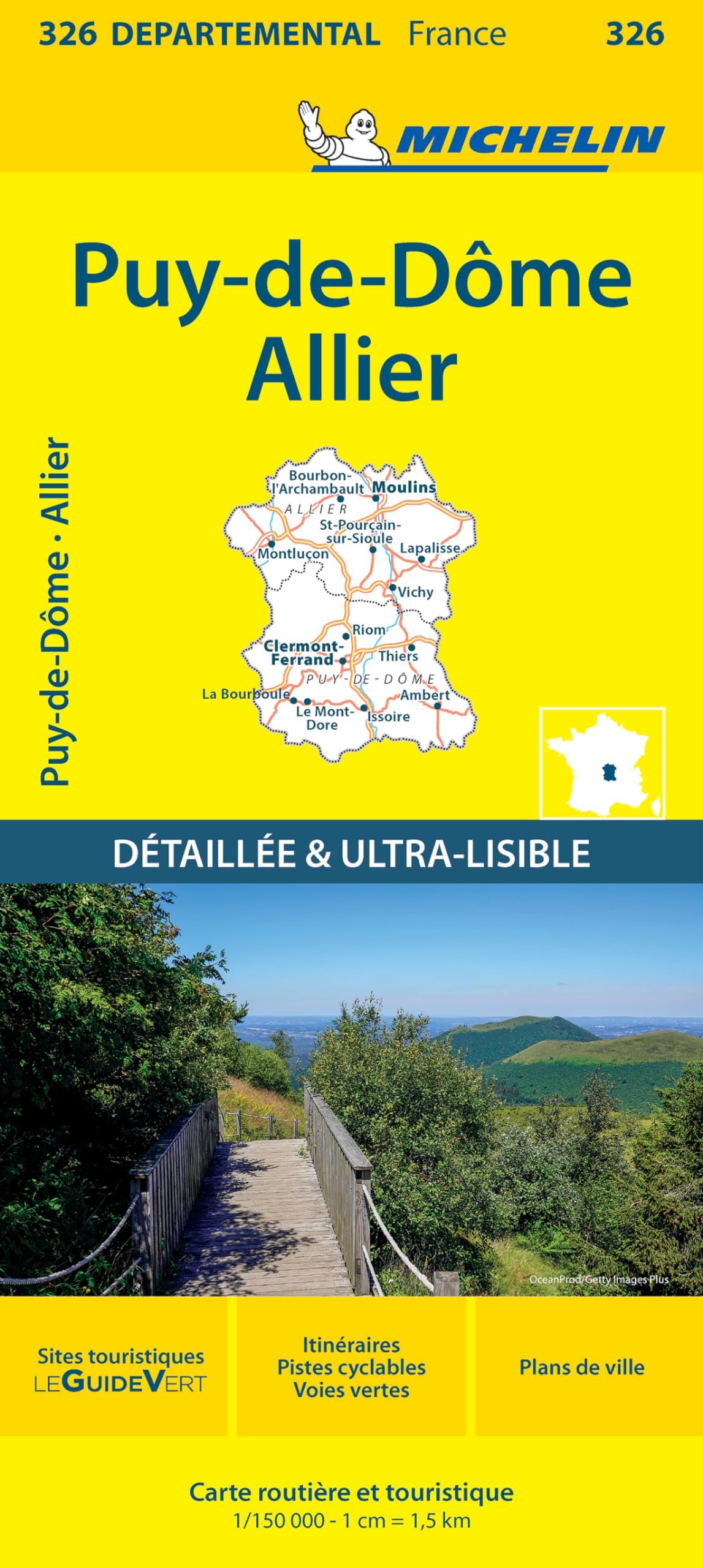 Puy-de-Dôme Allier - Michelin Local Map 326: Map