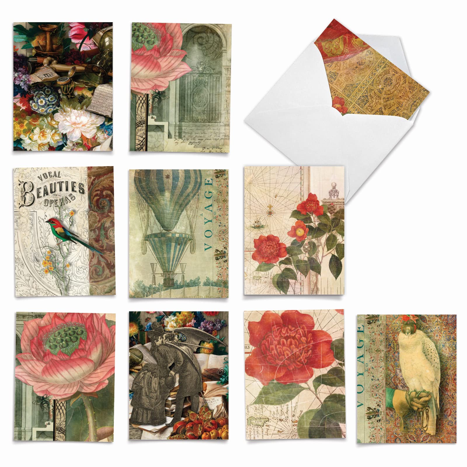 Best Card Co 10 Mini Blank Floral Boxed Notecards Secret Garden M6727OCB