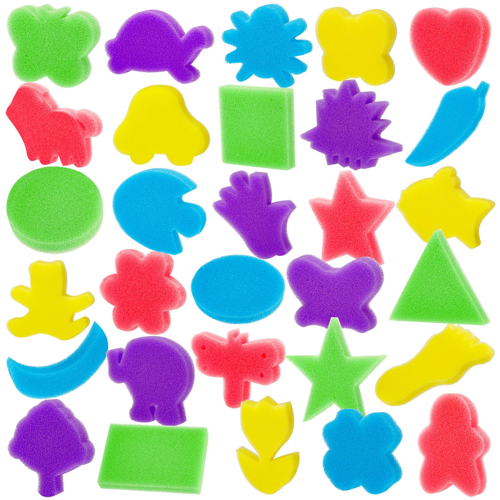Amazon.com: 30Pcs Sponge Painting Shapes, Painting Craft Sponge with ...