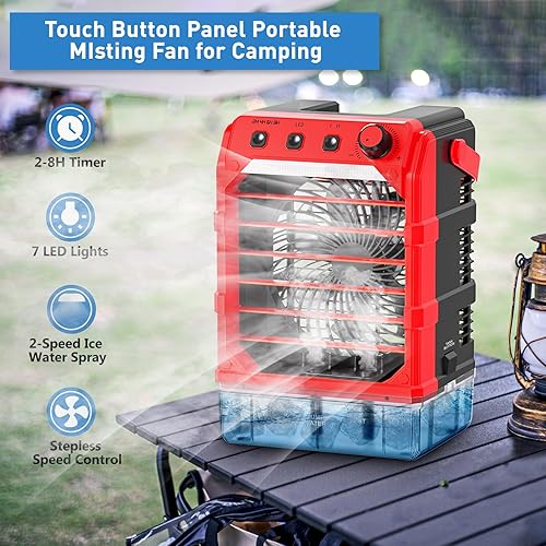 Miniatura 9 de Ventilador de nebulización portátil compatible con batería Milwaukee de 18 V (sin batería) o alimentado por USB, ventilador de refrigeración para