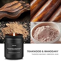 Vista 2 de Vela de madera de teca y caoba, velas masculinas para hombres, regalos para hombres, vela de soja para el hogar, velas perfumadas para el hogar