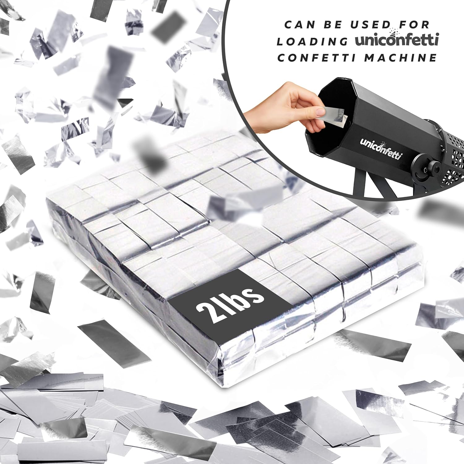 Silver Confetti Paper - BULK 2.2lbs | 1kg, Biodegradable Tissue Paper, Rainbow Light Weight, Non-Staining Paper, for Events, Crafts, Decorations